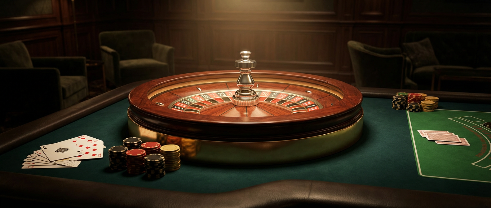 Luxury casino style poker setting